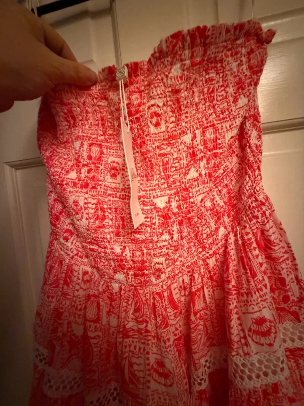 Lilly Pulitzer Kelvina Red Strapless Sundress Mizner Red Seaside Harbour - Picture 7 of 7